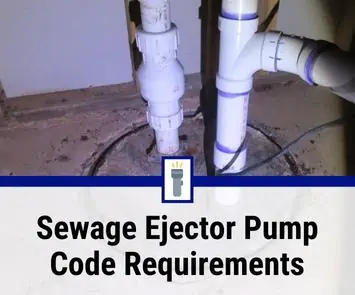 sewage ejector pump code requirements